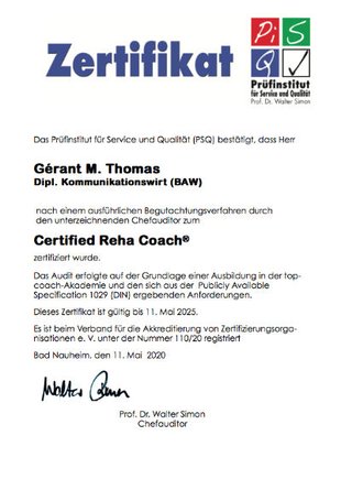 Zertifiziert durch Prüfinstitut Prof. Dr. Walter Simon
